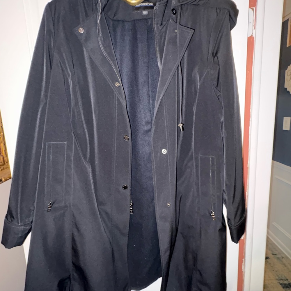 Women's Hooded winter rain jacket Coat zipper and snap lined hooded
